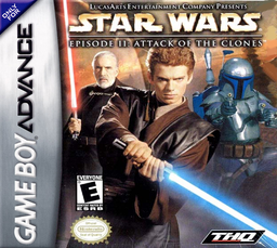 Star Wars Episode I Jedi Power Battles box art for GameBoy Advance